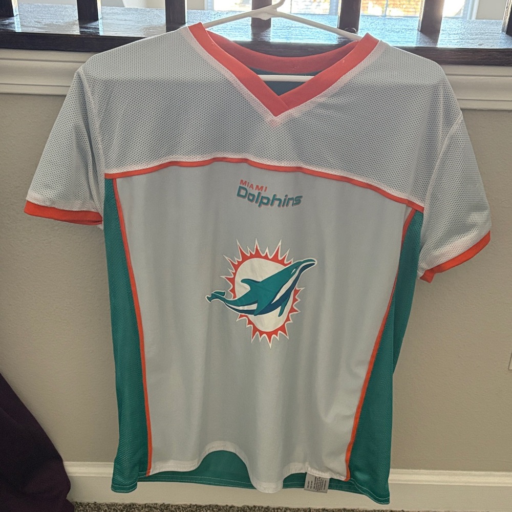 NFL Flag Football Jersey in White, Teal, and Orange
